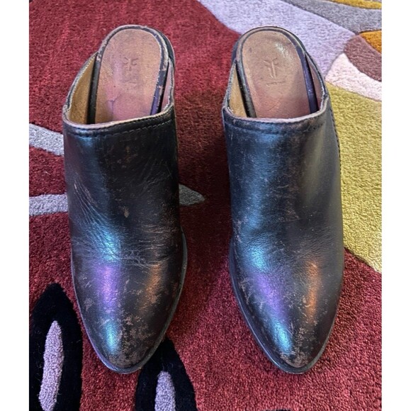 *NEW* Frye Distressed Serena Mule in Black Sz 8 - Picture 4 of 11